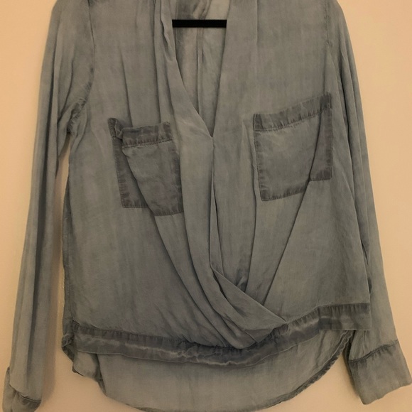 Sam and Lavi denim chambray crossover top - Picture 2 of 6